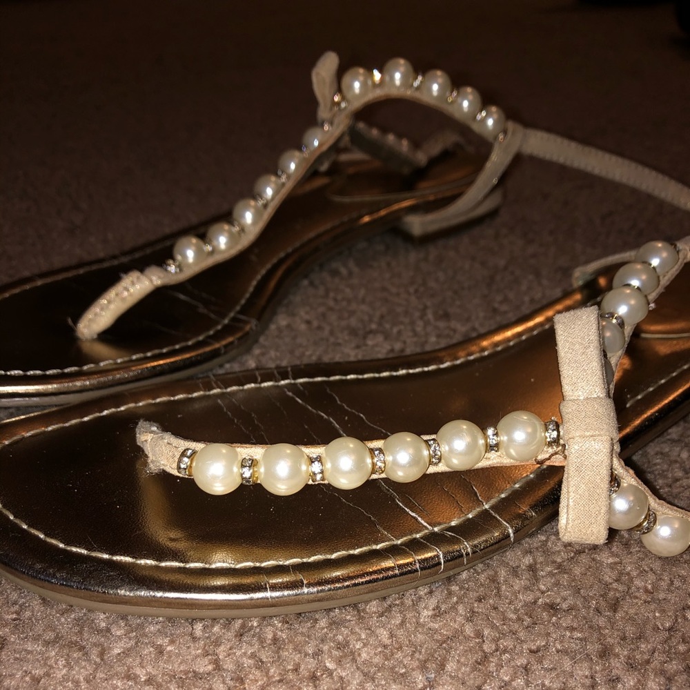 Pearl strapped sandals